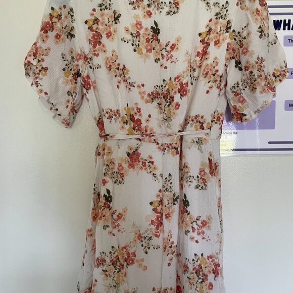 Abercrombie & Fitch White Wrap Floral Mini Dress Size XS - Picture 5 of 10